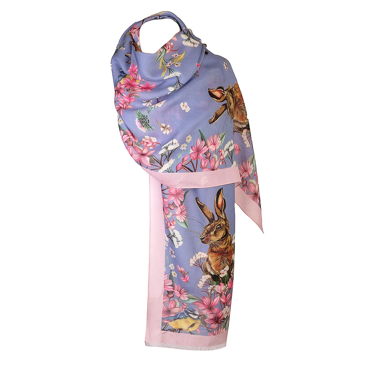 Oopsie Daisy Periwinkle Wool Silk Wrap