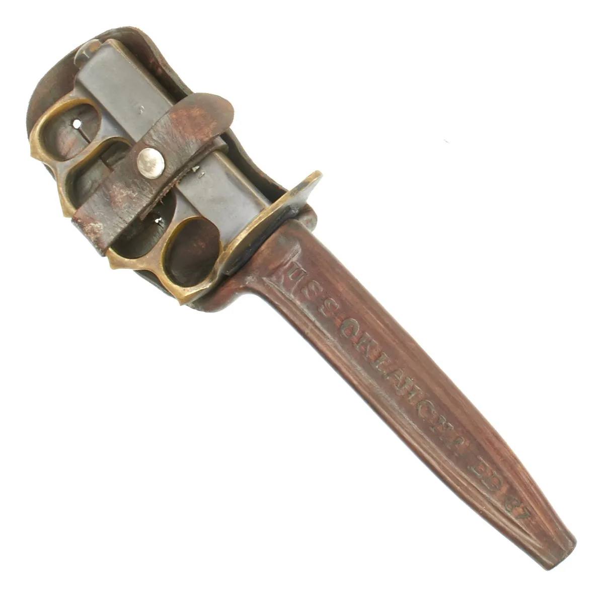 Original U.S. WWII 1941 USN Custom Made 1918 Mark I Trench Knife USS Oklahoma
