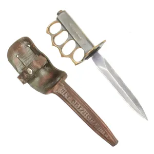 Original U.S. WWII 1941 USN Custom Made 1918 Mark I Trench Knife USS Oklahoma