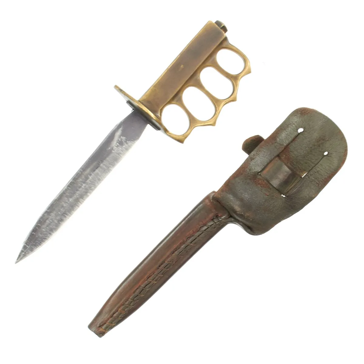 Original U.S. WWII 1941 USN Custom Made 1918 Mark I Trench Knife USS Oklahoma