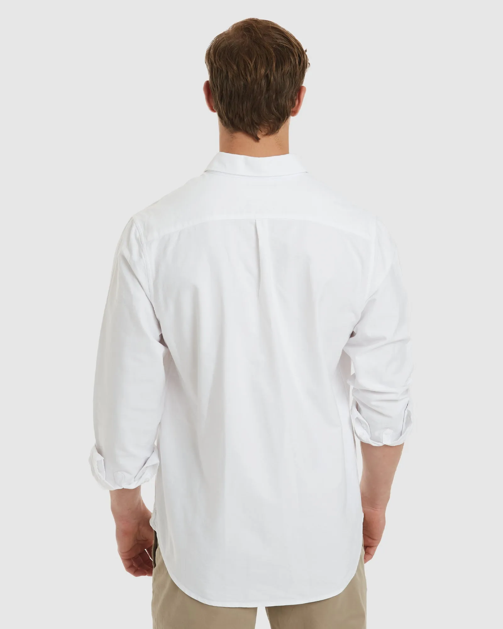 Oxford-Casual White Cotton Shirt
