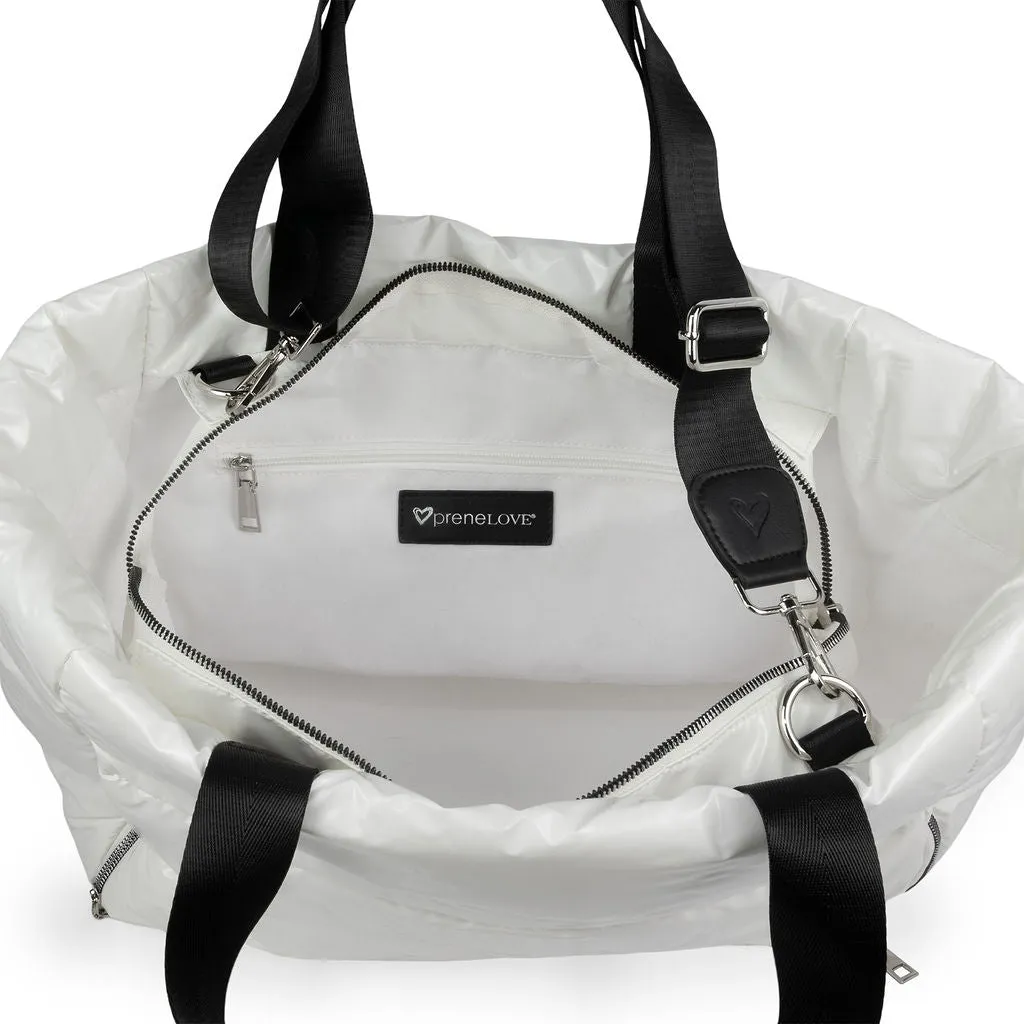 Panorama Puffer Large Tote - White