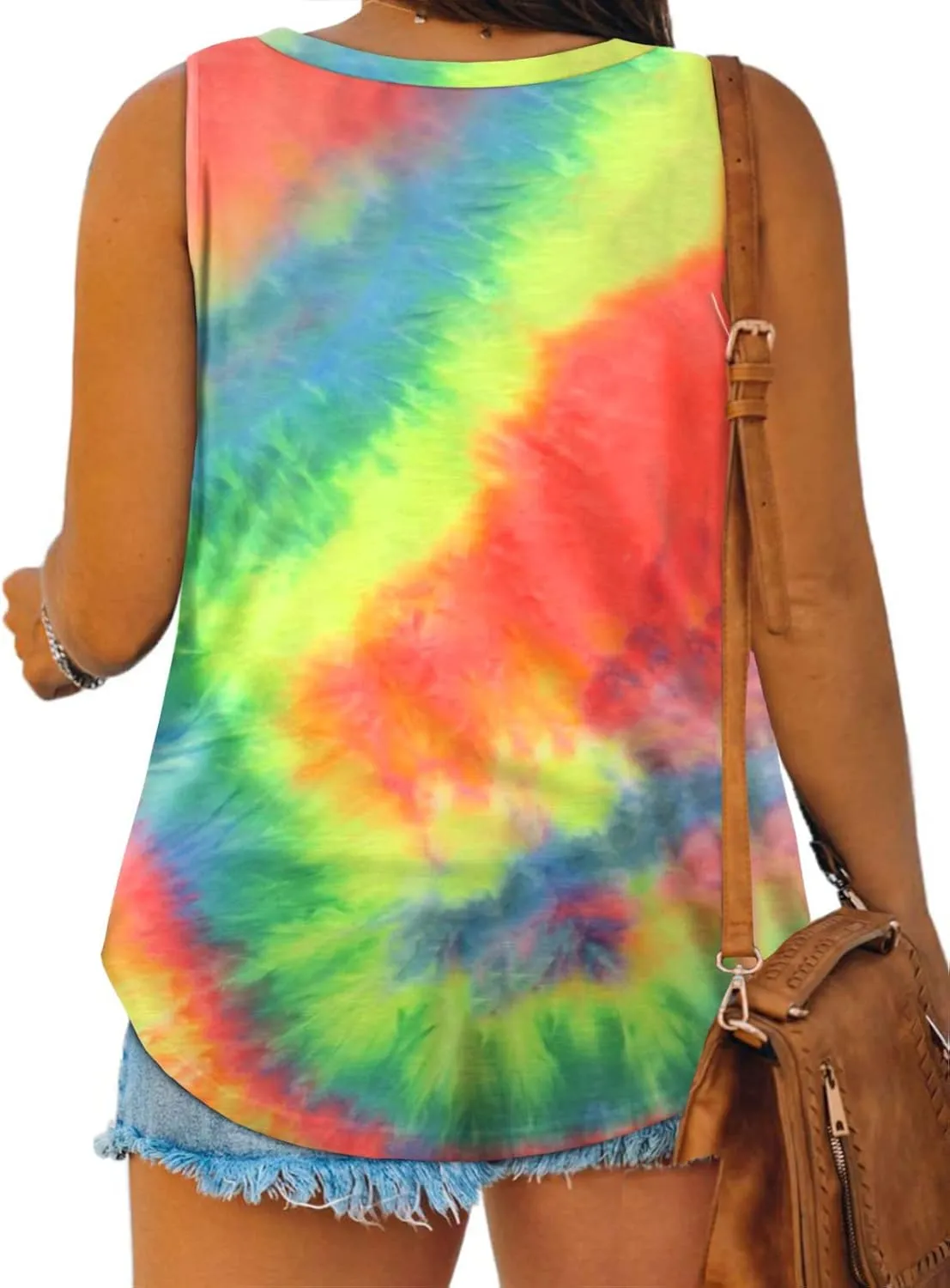 Plus Size Tank Tops for Women Summer Sleeveless Henley T-Shirts Tops Casual Print Tee Tunics Shirts