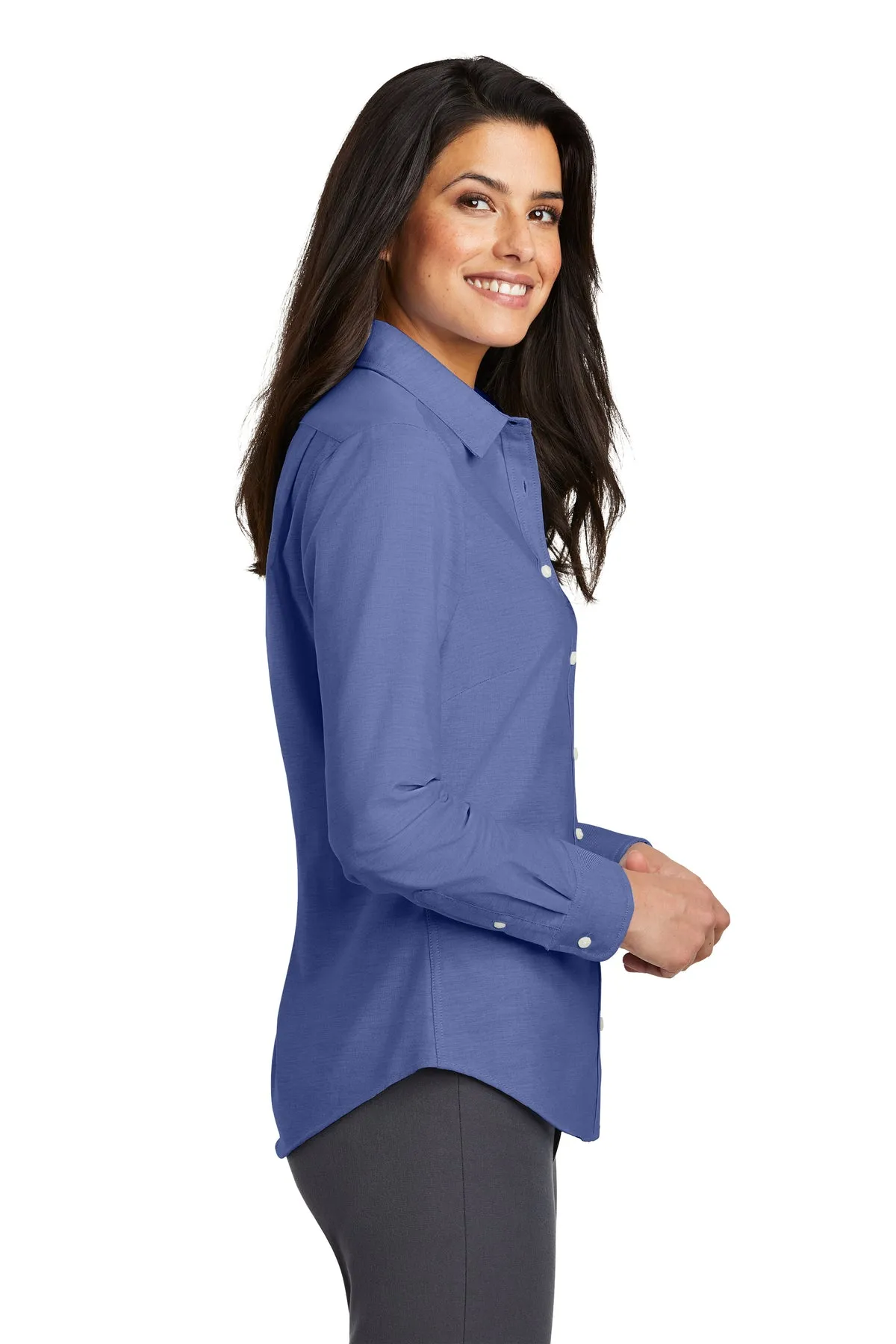 Port Authority Ladies SuperPro Custom Oxford Shirts, Navy