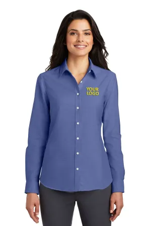 Port Authority Ladies SuperPro Custom Oxford Shirts, Navy