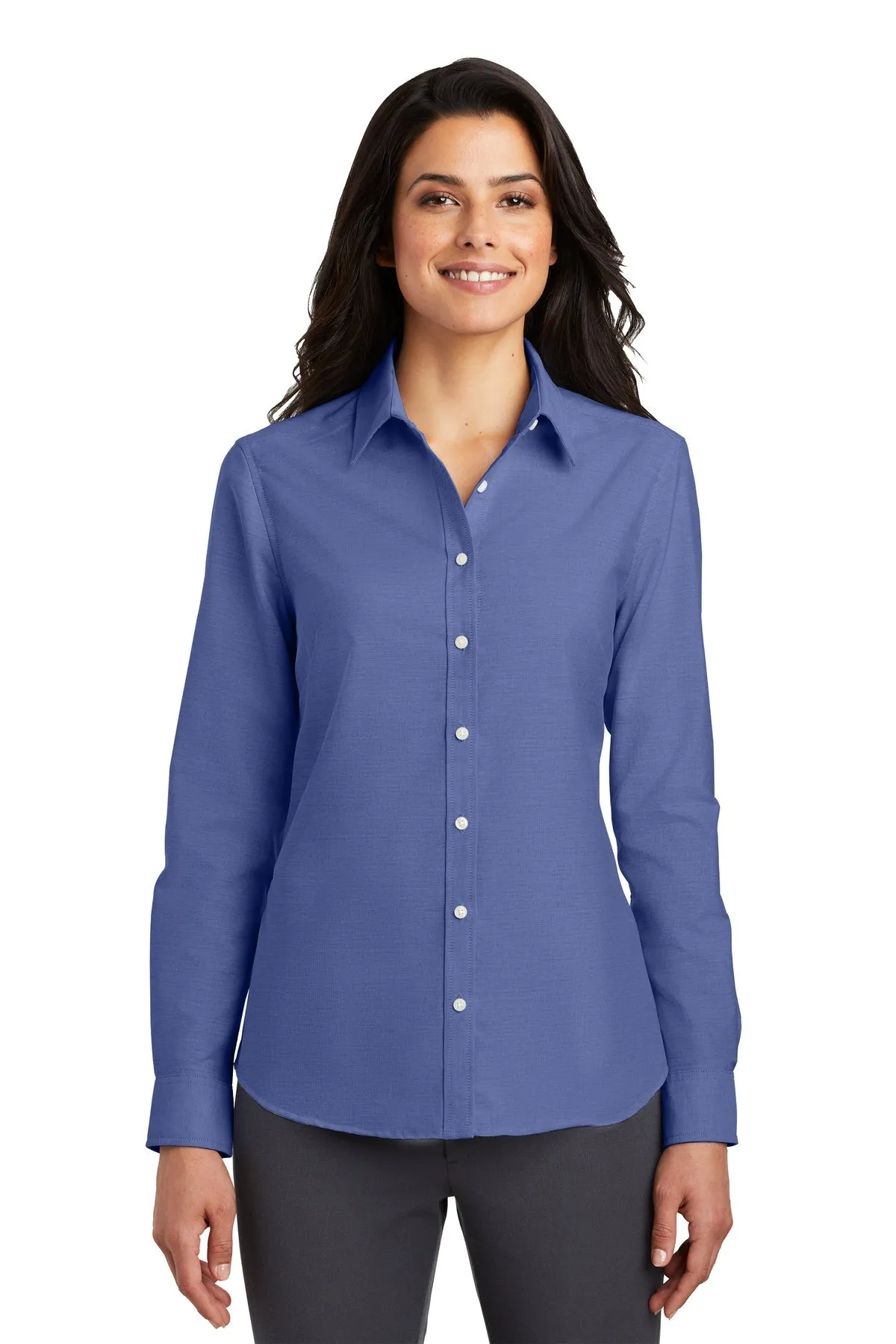 Port Authority Ladies SuperPro Custom Oxford Shirts, Navy
