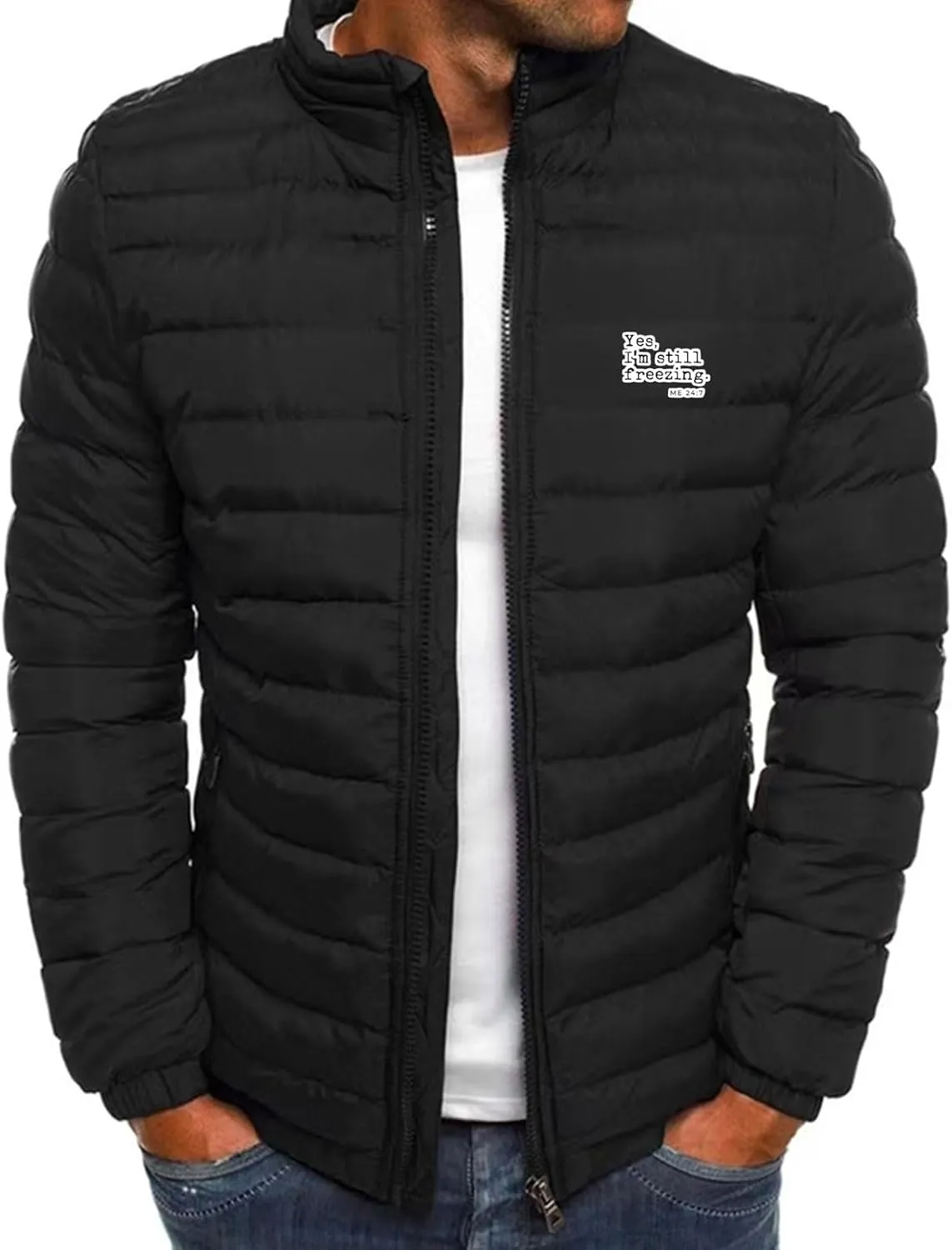 Puffer Jacket Men Lightweight Packable Down Jacket Zip up Quilted Jacket Windproof Insulated Jacket Warm Winter Coat