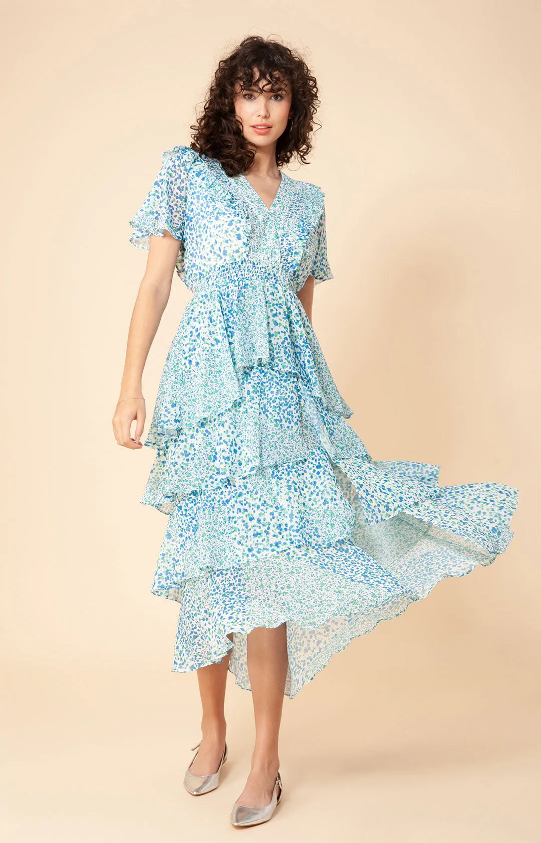 Sania Tiered Chiffon Dress