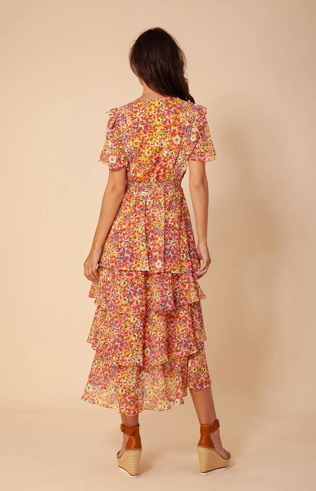 Sania Tiered Chiffon Dress