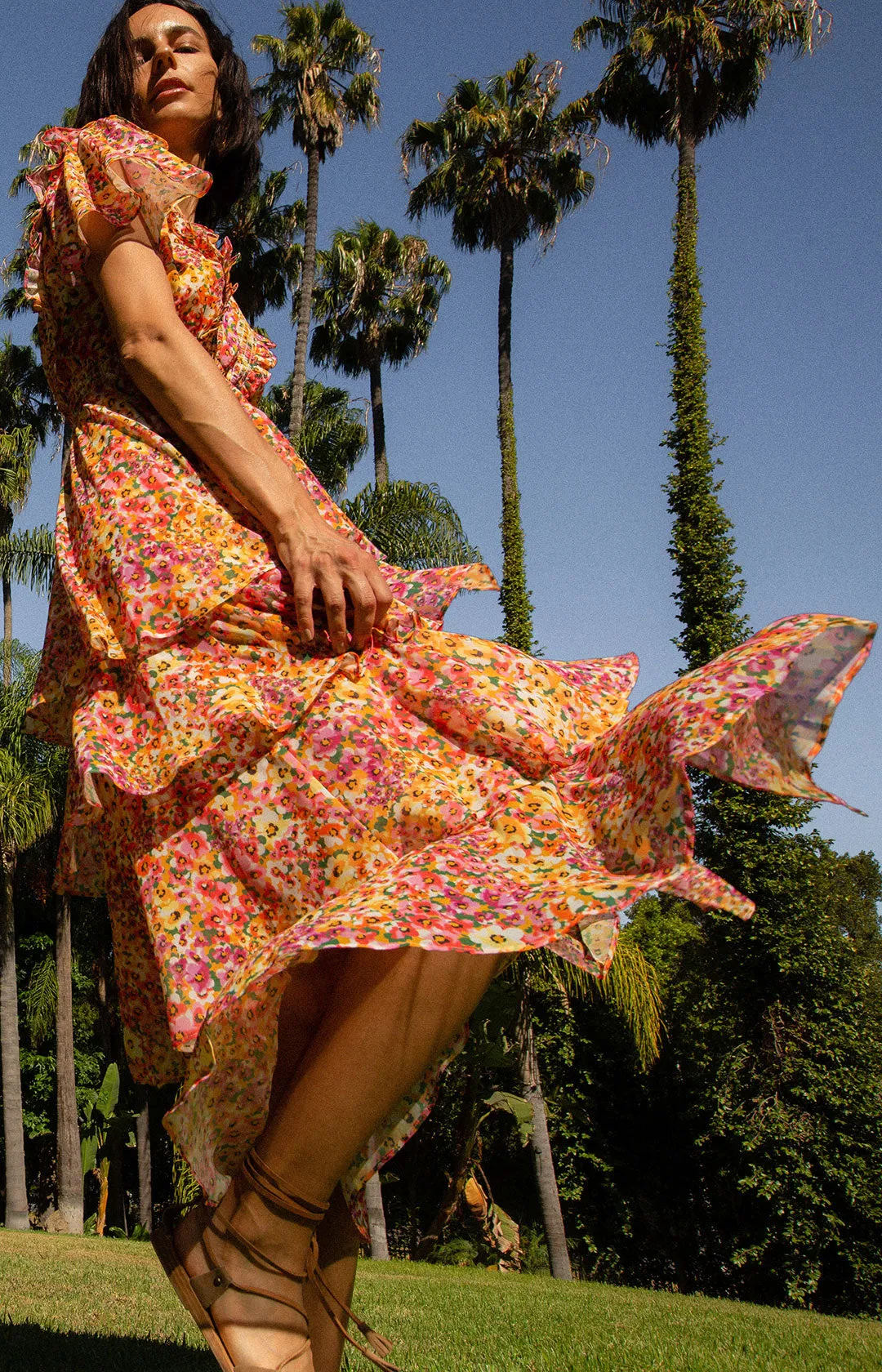 Sania Tiered Chiffon Dress