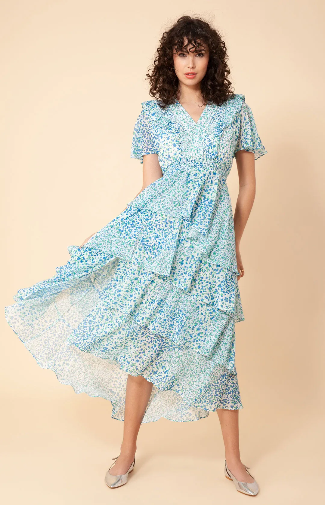 Sania Tiered Chiffon Dress