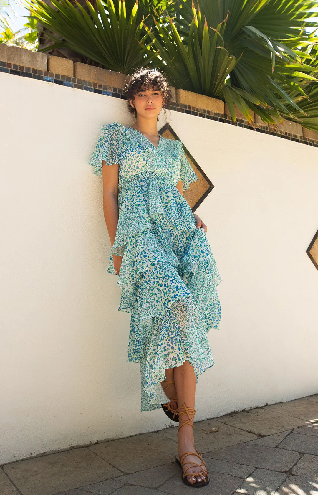 Sania Tiered Chiffon Dress