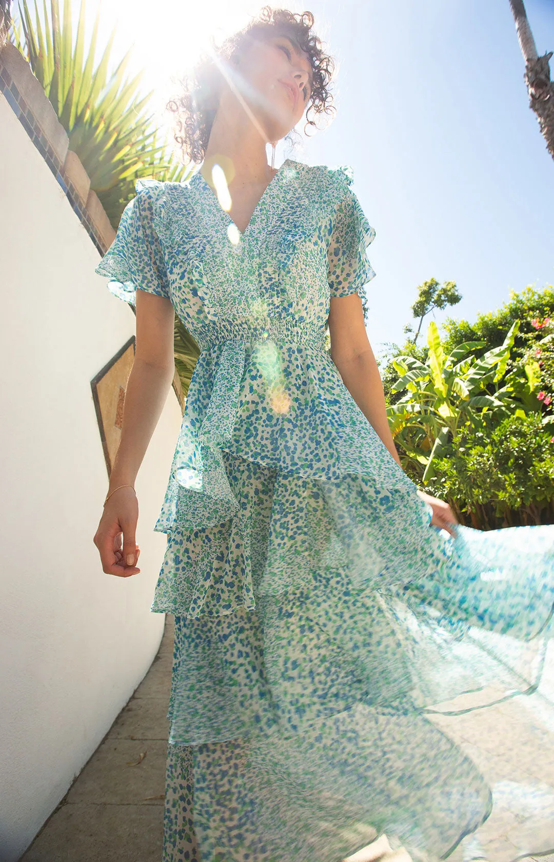 Sania Tiered Chiffon Dress