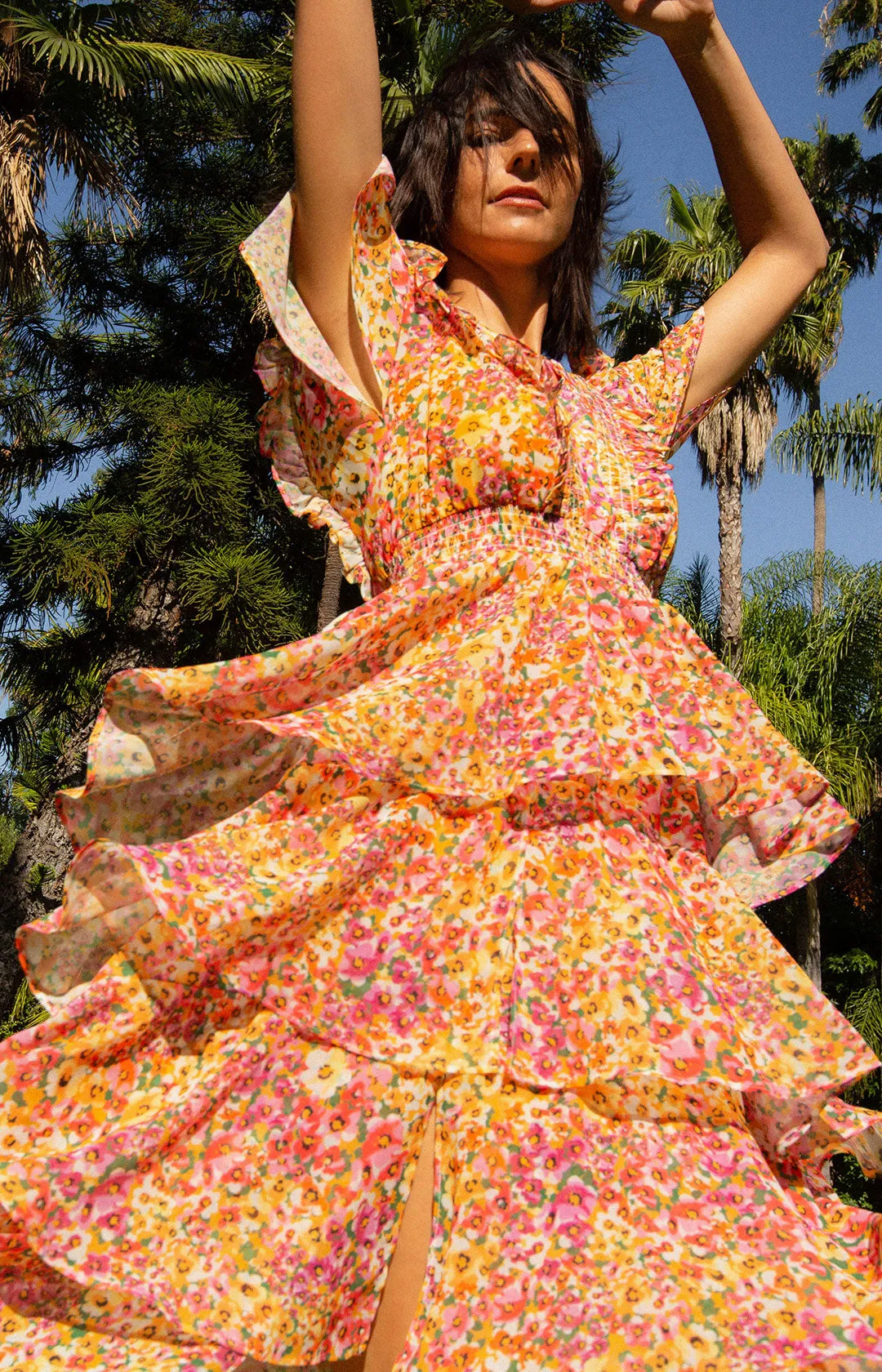 Sania Tiered Chiffon Dress