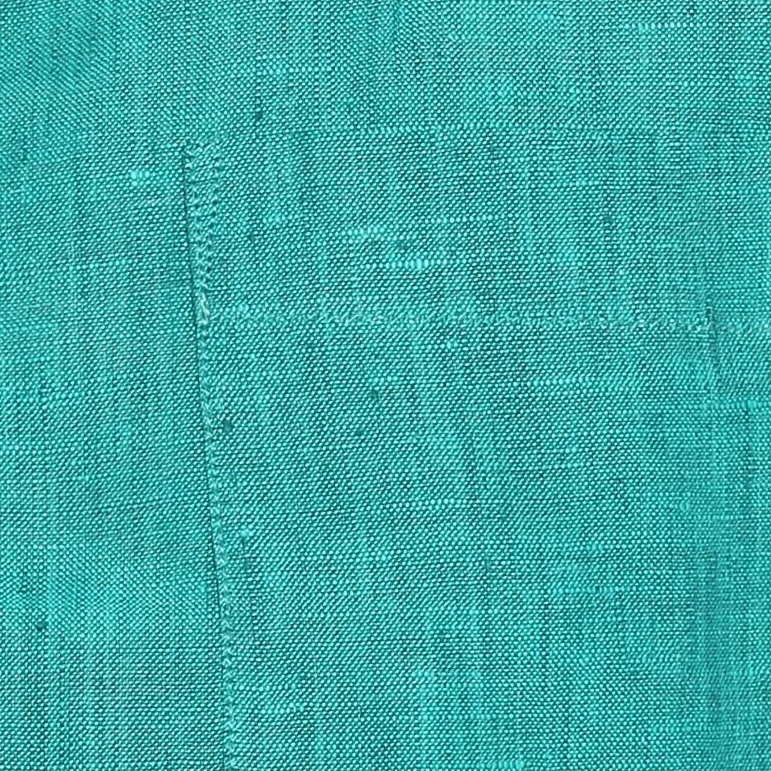 Sea Green Linen Solid Slim Fit Shirts