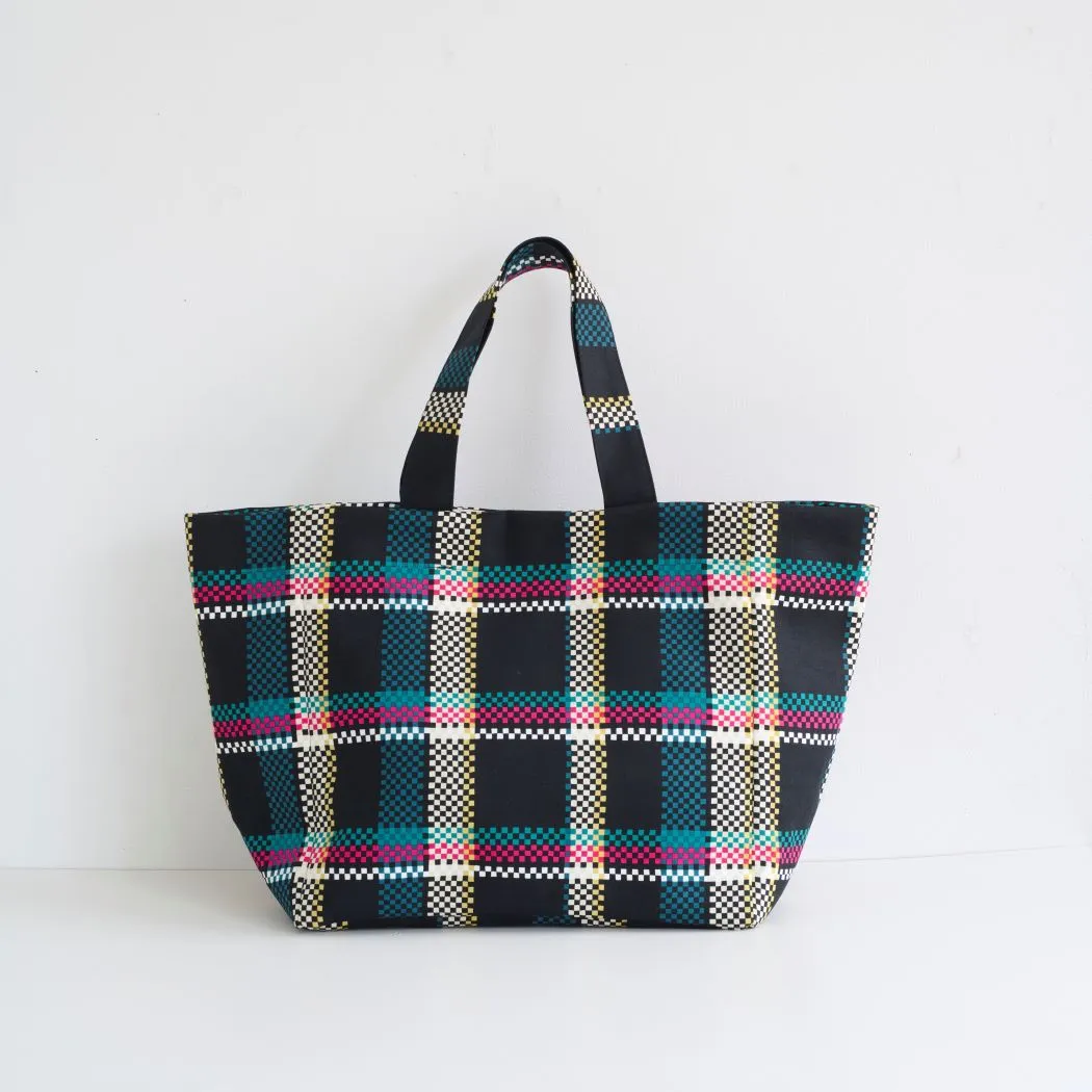 Shopper Check 100% Cotton Oxford - KOKKA Original Design　YGA-61010