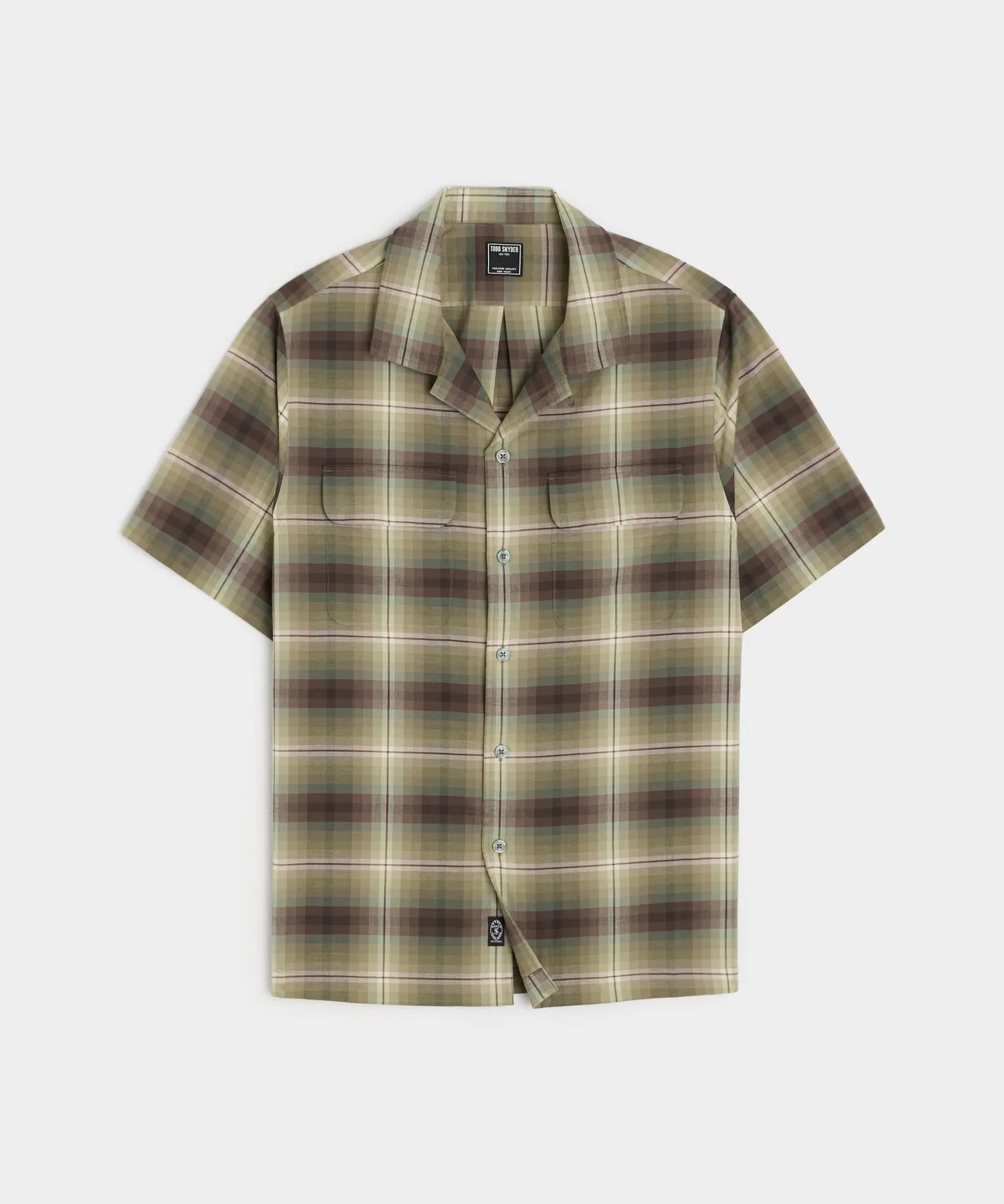 Short-Sleeve Printed Pocket Shirt in Khaki
