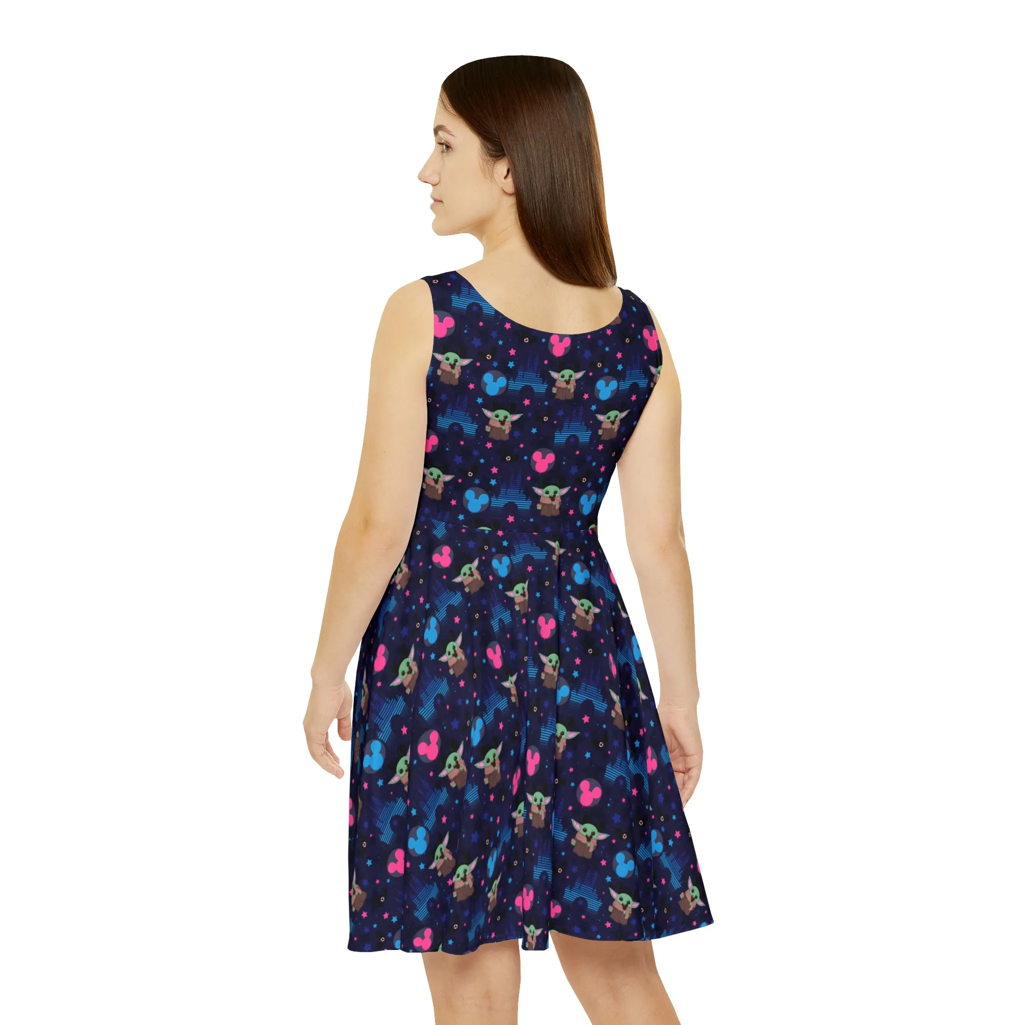Star Wars Baby Yoda Castle Women's Skater Dress