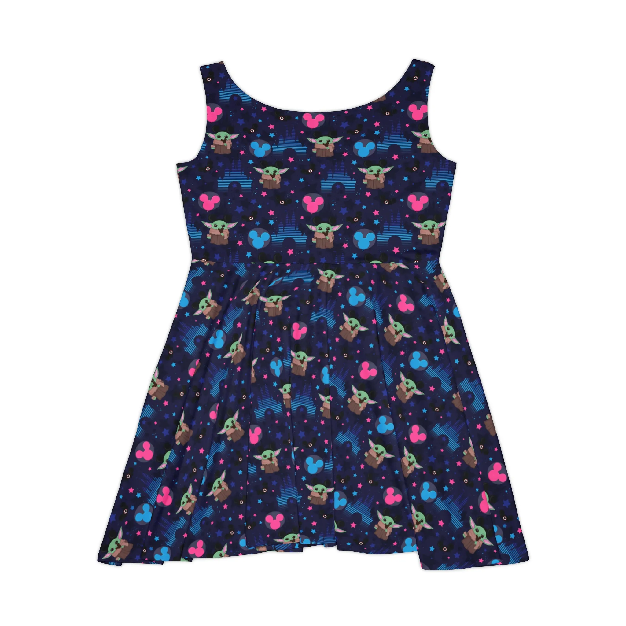 Star Wars Baby Yoda Castle Women's Skater Dress