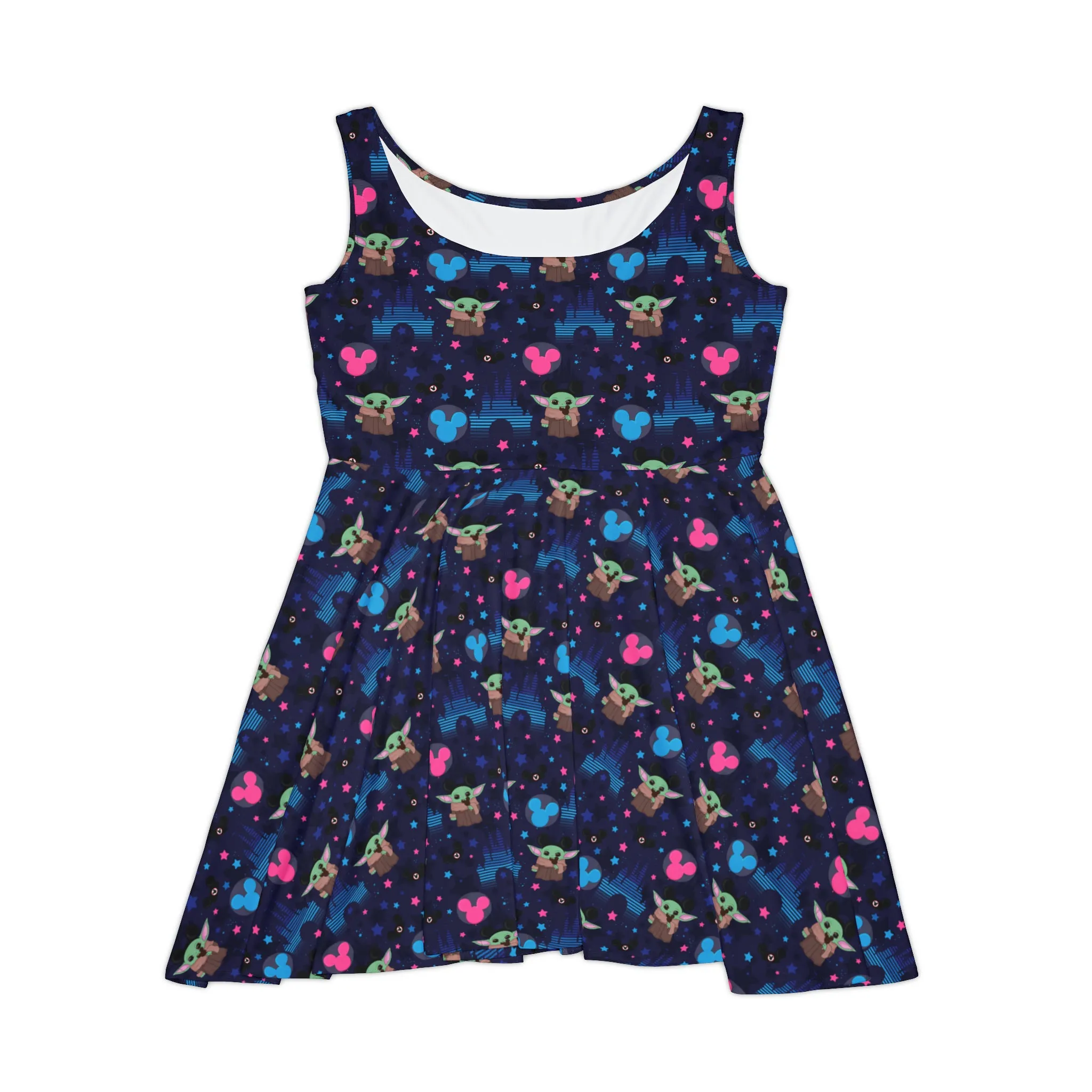 Star Wars Baby Yoda Castle Women's Skater Dress