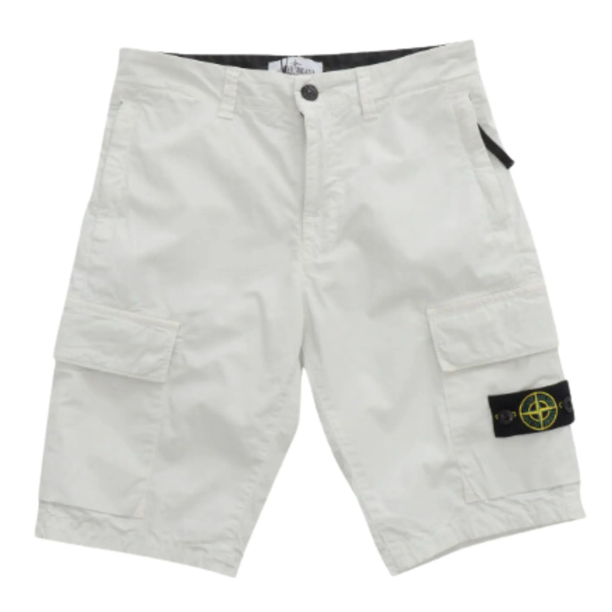 Stone Island White Cargo Shorts