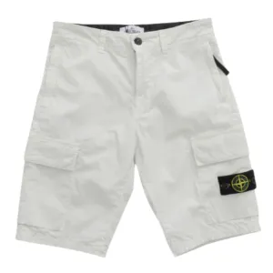 Stone Island White Cargo Shorts