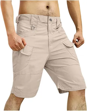 Tactical Shorts for Men Flex Waist Relaxed Fit Work Cargo Shorts Waterproof Hunting Fishing Shorts with Pockets