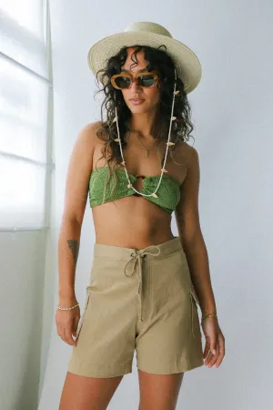 Tan Cotton Cargo Shorts