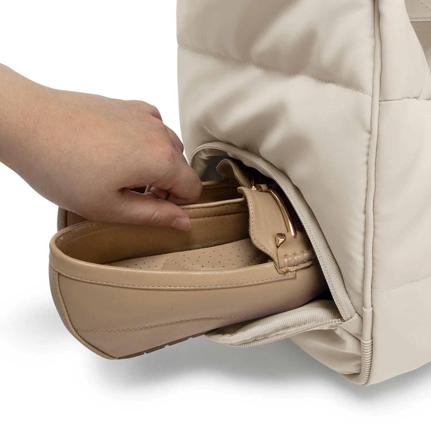 The Puffer Duffel Bag - Off White