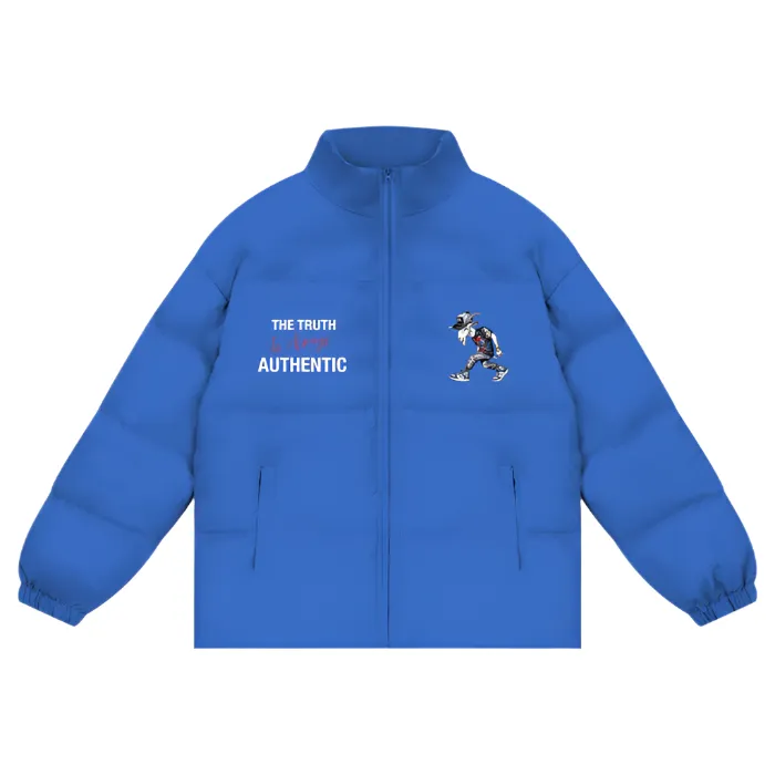 TRUE AUTHENTIC 'GOAT LOGO'Unisex Zipper Puffer Coat