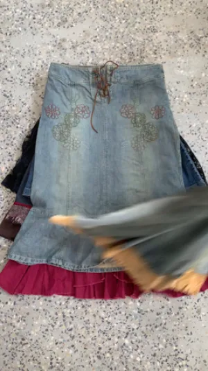 Unique denim Y2k skirts