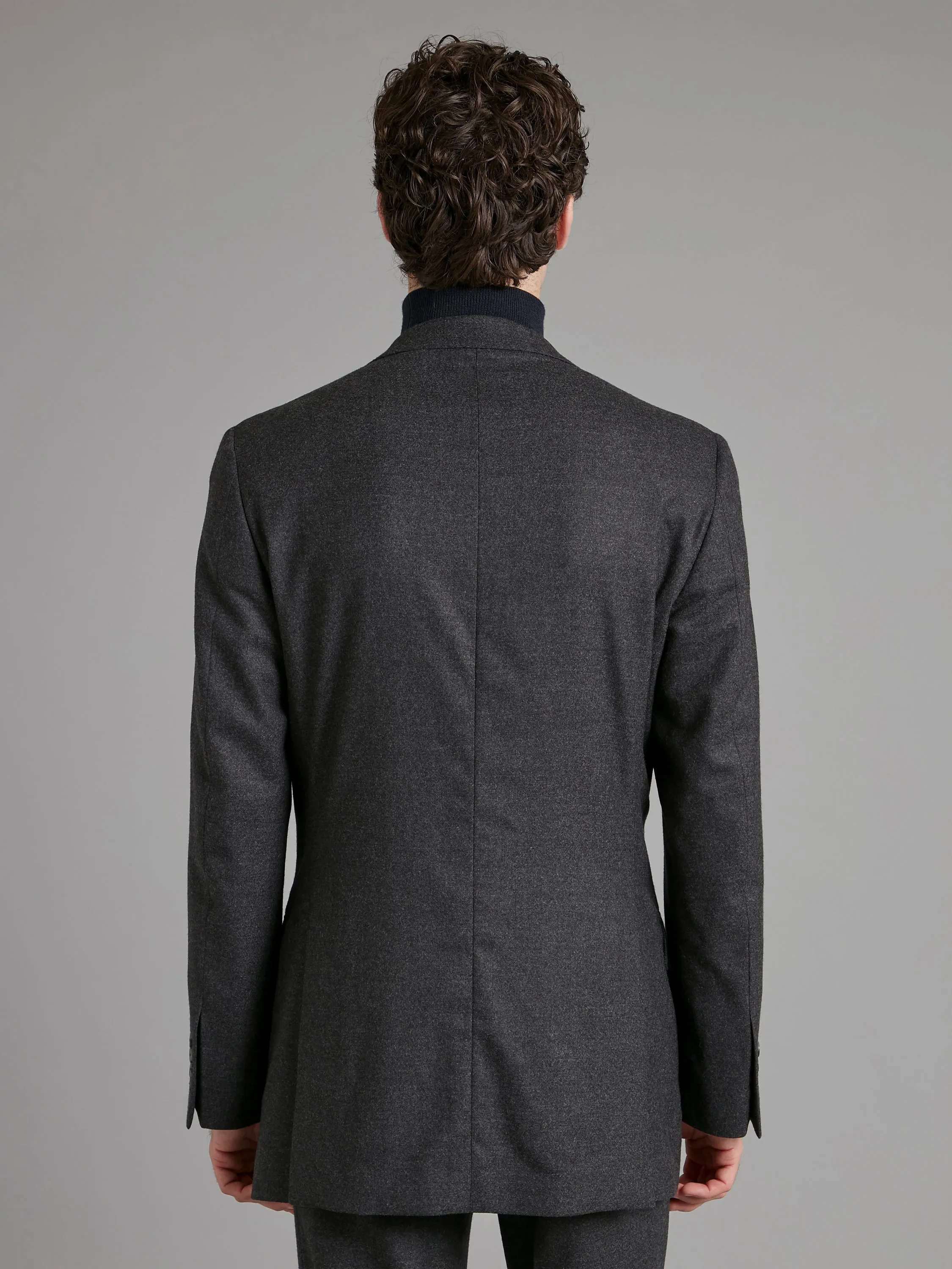 Unstructured Jacket Drago Flannel - Dark Grey