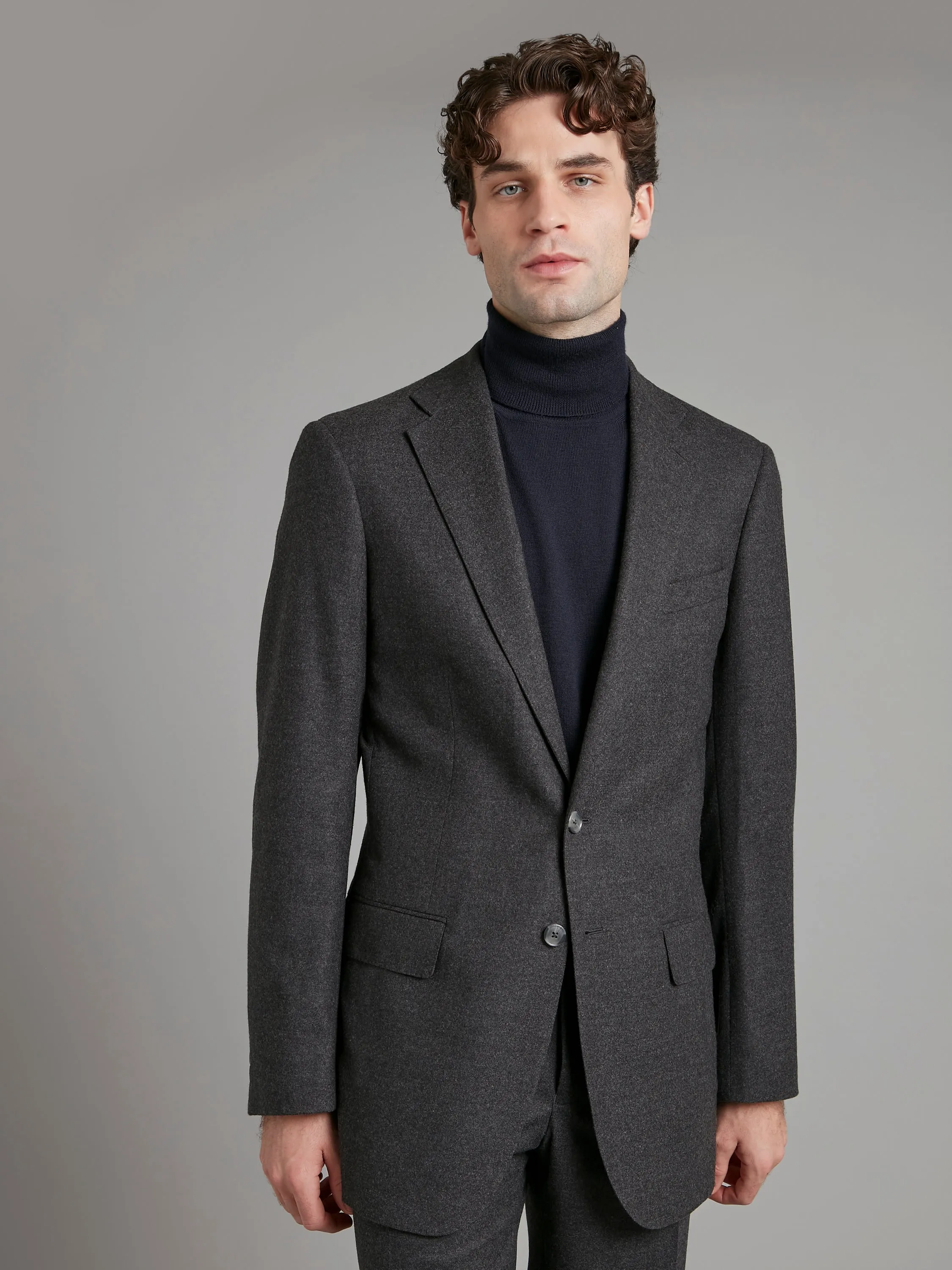 Unstructured Jacket Drago Flannel - Dark Grey