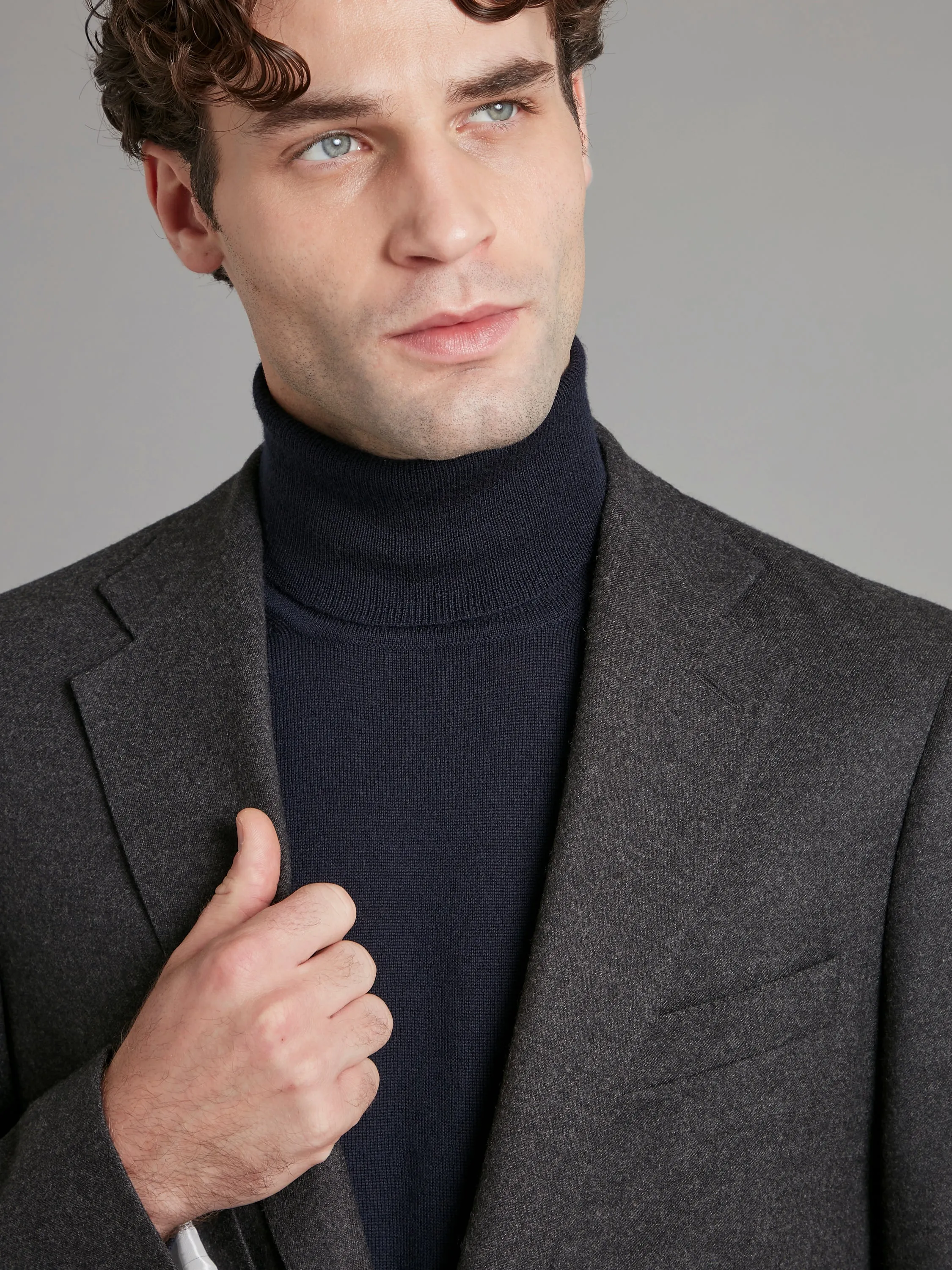 Unstructured Jacket Drago Flannel - Dark Grey