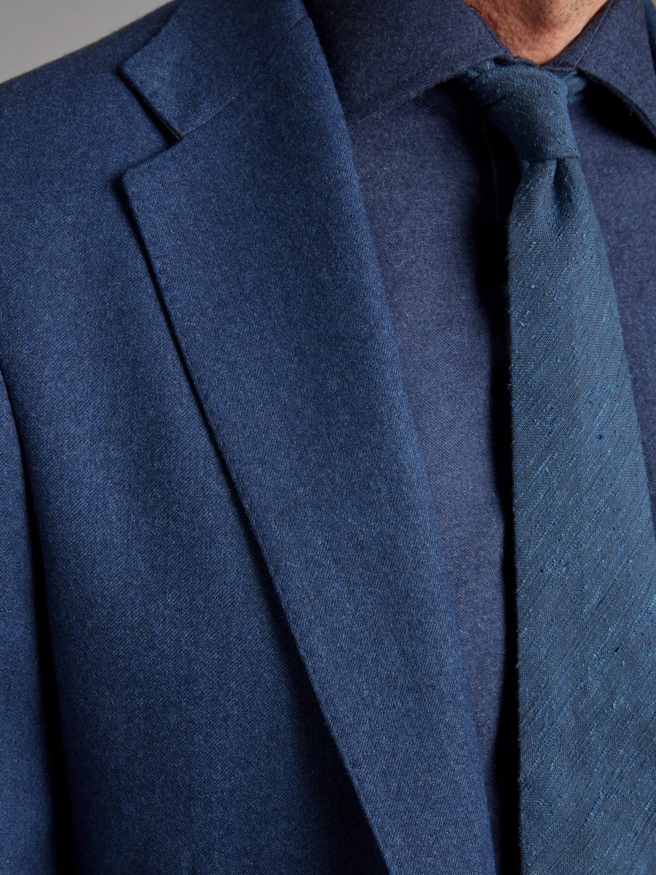 Unstructured Jacket Drago Flannel - Denim Blue