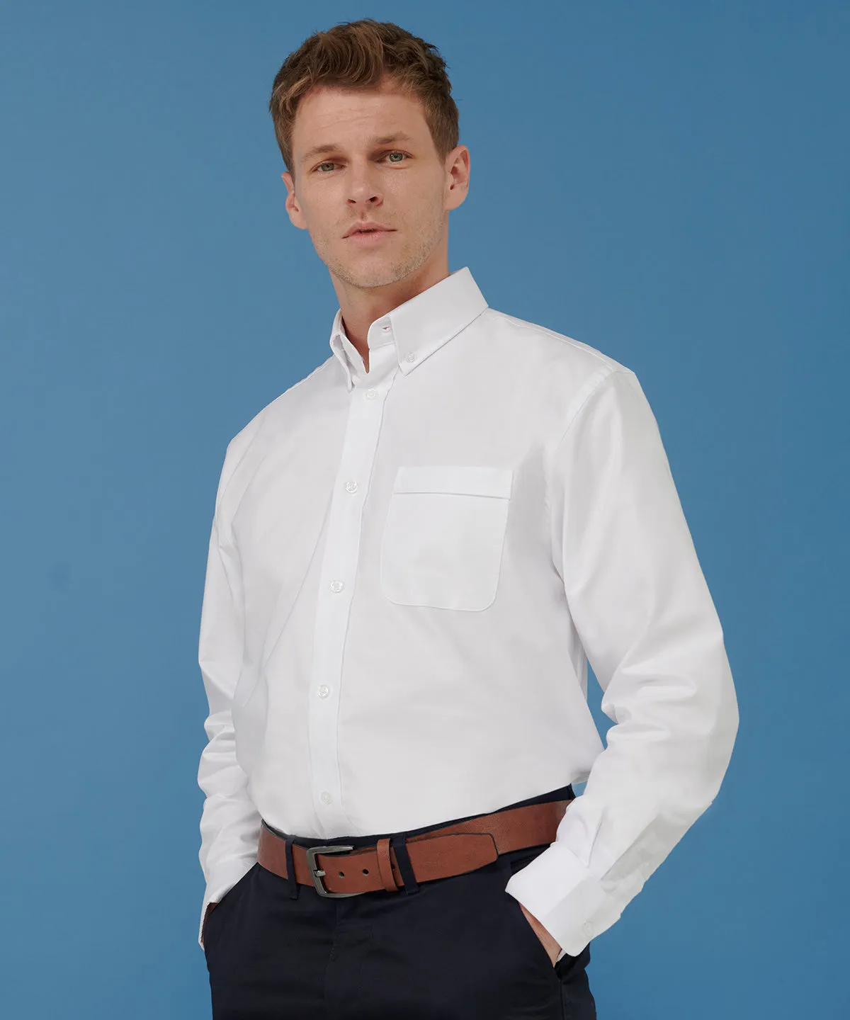 White* - Long sleeve classic Oxford shirt