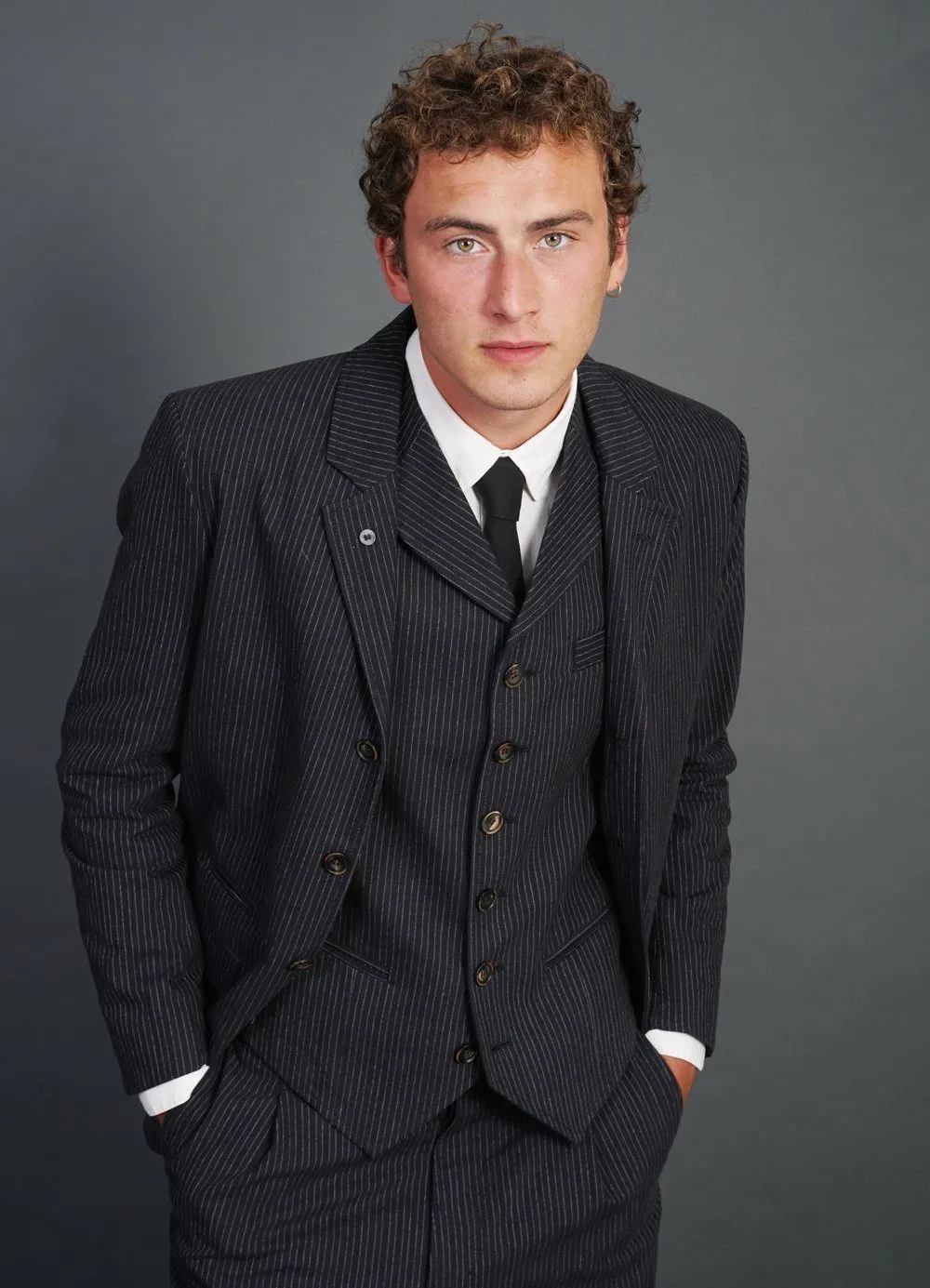 WILLIAM | High Lapel Waistcoat | Black Pin