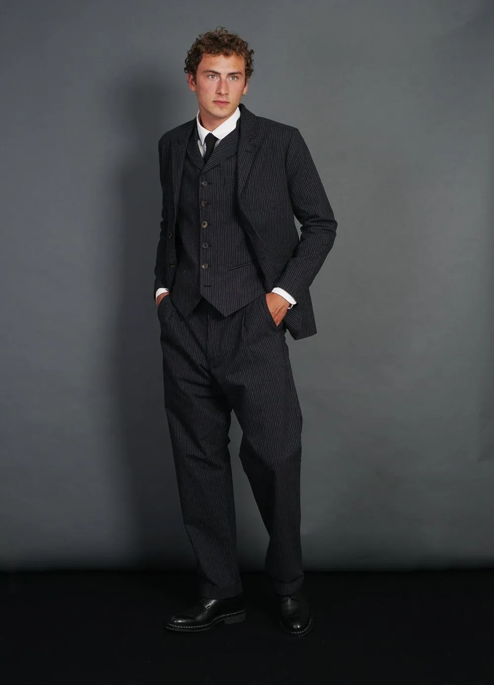 WILLIAM | High Lapel Waistcoat | Black Pin