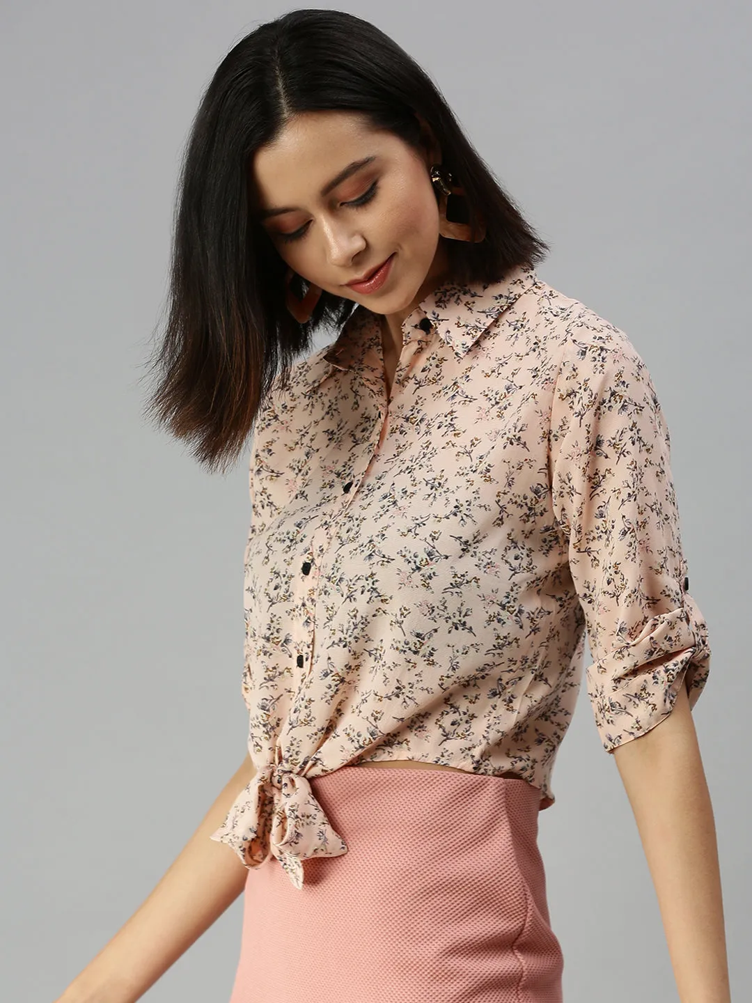 Women's Pink Printed Tops