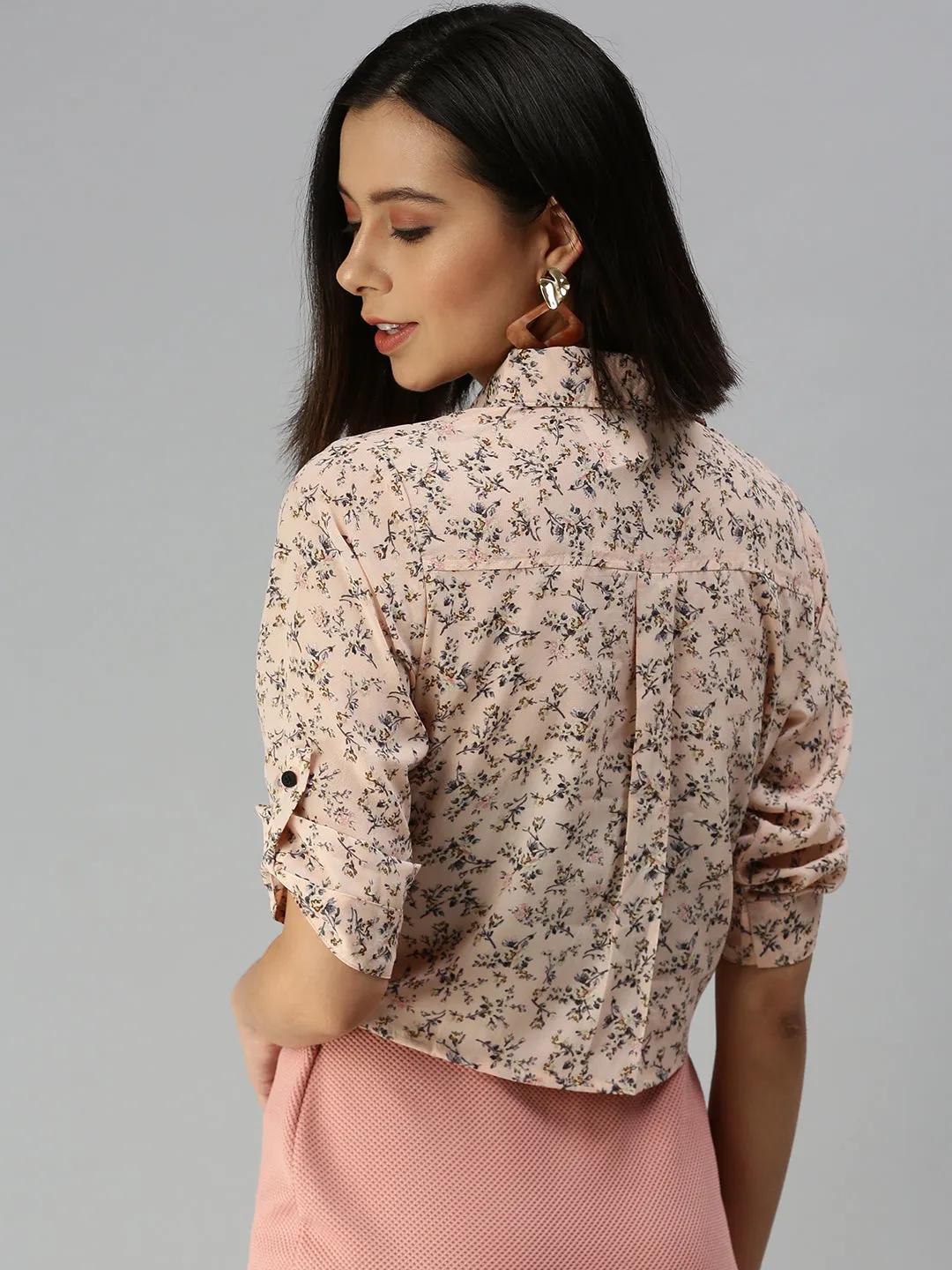 Women's Pink Printed Tops