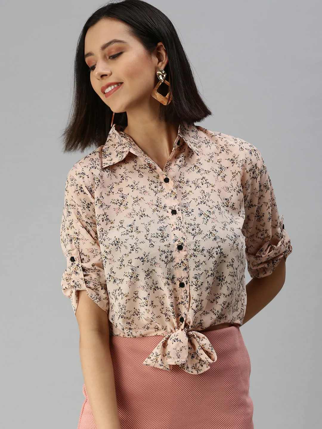 Women's Pink Printed Tops