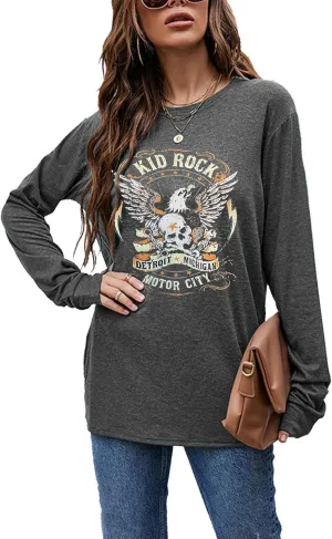 Womens T Shirts Nasaville Concert Country Music Shirt Rock Band Vintage Tee Summer Short Sleeve Graphic Tops