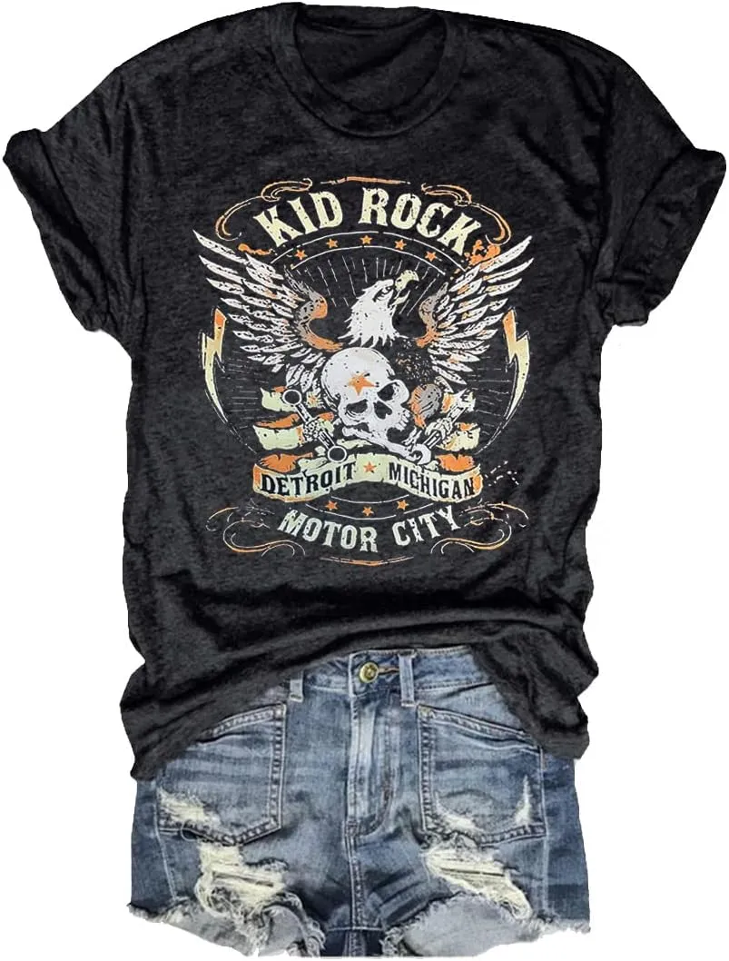 Womens T Shirts Nasaville Concert Country Music Shirt Rock Band Vintage Tee Summer Short Sleeve Graphic Tops