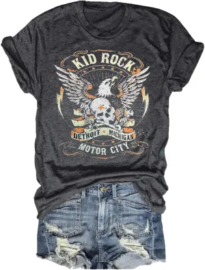 Womens T Shirts Nasaville Concert Country Music Shirt Rock Band Vintage Tee Summer Short Sleeve Graphic Tops