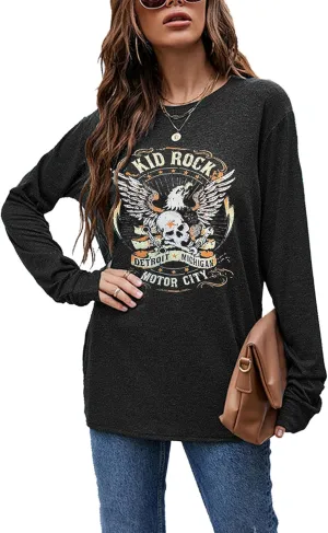 Womens T Shirts Nasaville Concert Country Music Shirt Rock Band Vintage Tee Summer Short Sleeve Graphic Tops