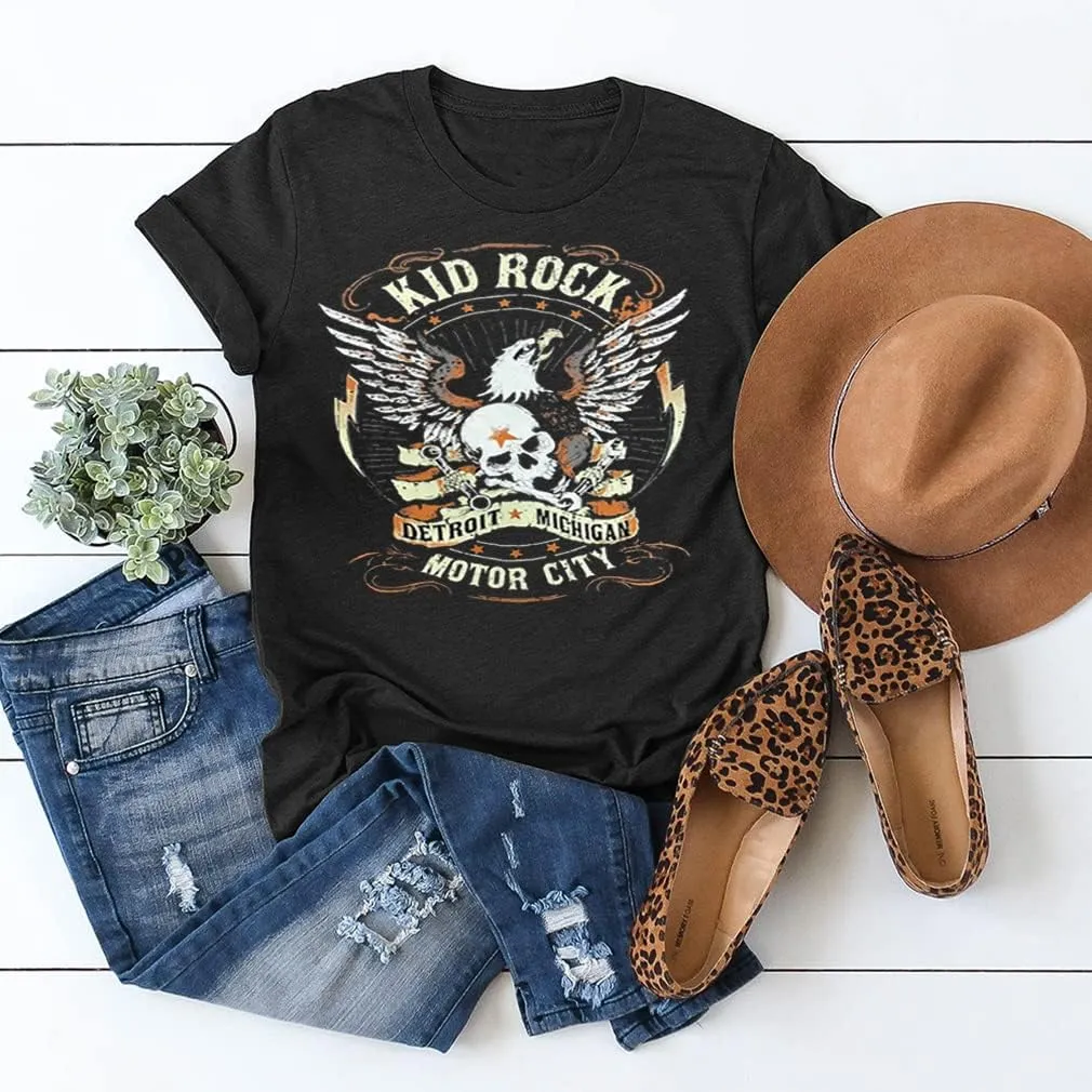 Womens T Shirts Nasaville Concert Country Music Shirt Rock Band Vintage Tee Summer Short Sleeve Graphic Tops