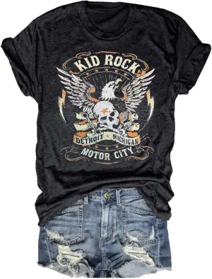Womens T Shirts Nasaville Concert Country Music Shirt Rock Band Vintage Tee Summer Short Sleeve Graphic Tops