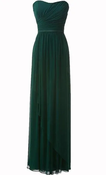 Wonderful Hunter Green Chiffon Ruffle Sweetheart Floor Length Empire Bridesmaid Dresses
