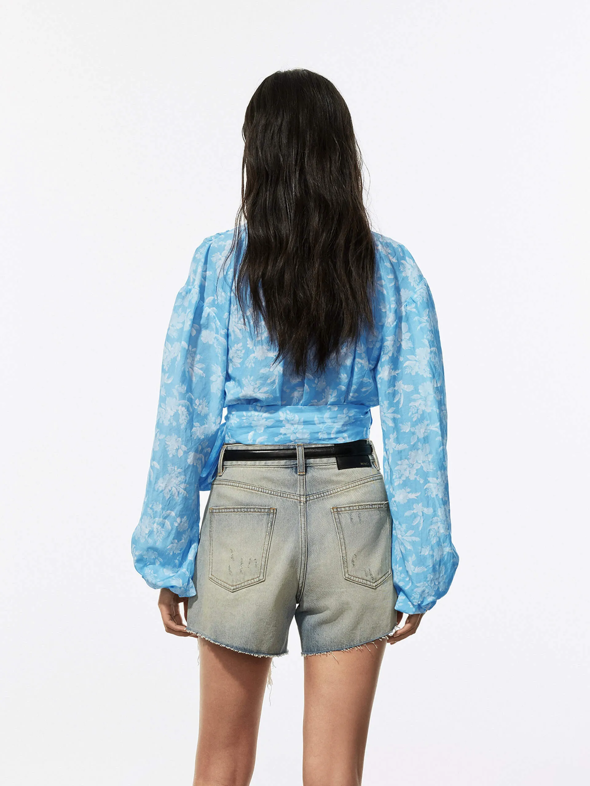 Wrap Cotton Silk Blouse