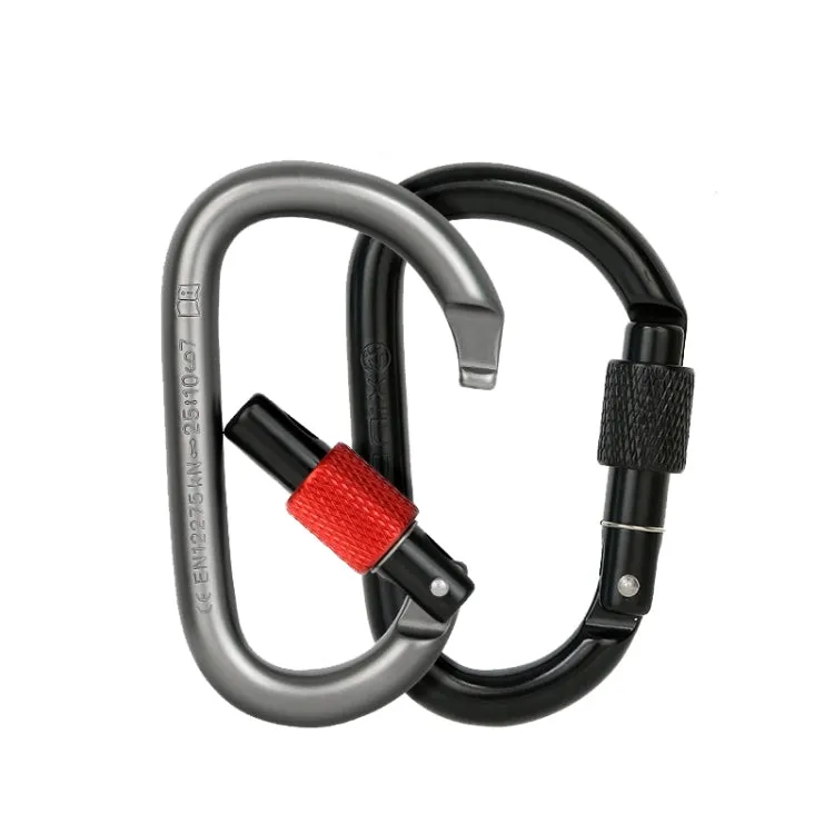 Xinda 25kN Climbing Carabiner Aluminum Alloy D-Shape Screw Gates Lock(Black)